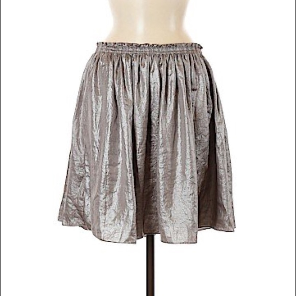 Anthropology Shimmer Silver Skirt NWOT size: S
